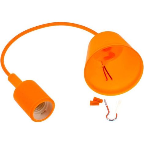 TrAdE Shop Traesio - Pendente A Soffitto Lampadario Lampada Moderno Cavo In Tessuto 1m Colore - Arancione