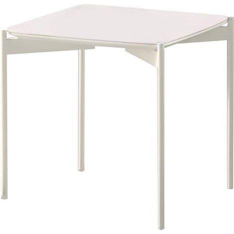 Tavolino 45x45xH45 cm in Ceramica e Metallo Ivy Bianco