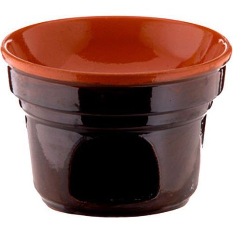 Pequeña fuente de Bagna Cauda de 14 cm de diámetro y 10 cm de altura, color Bruna Coli