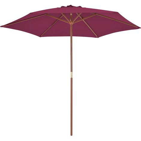 Maison Exclusive - Sonnenschirm mit Holz-Mast 270 cm Bordeauxrot (1/5)