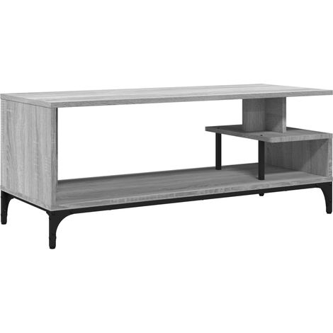Soporte multimedia para TV estante para televisión buffet para televisión comedor salón dormitorio madera contrachapada Sonoma y acero con revestimiento de polvo gris 020028479