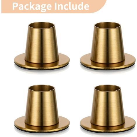 4 Pièces Bougeoirs pour Bougies Dorés - Bougeoir pour Bougies à Chauffe-Plat Bougeoirs Coniques en Métal Centres de Table Fête Cheminée Noël Décoration de Table Mariage