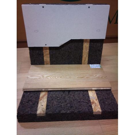 Plaque de liège pré-lambourdée 50mm 50x100cm – Isolation acoustique et thermique – Pour clouage direct de parquet – Lot de 6 panneaux – Amorim