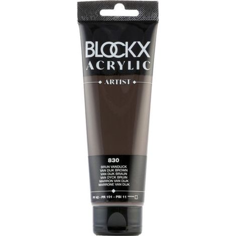Peinture acrylique - Brun Vandjick - 830 - BLOCKX Artist - Qualité beaux-arts - Tube 120ml