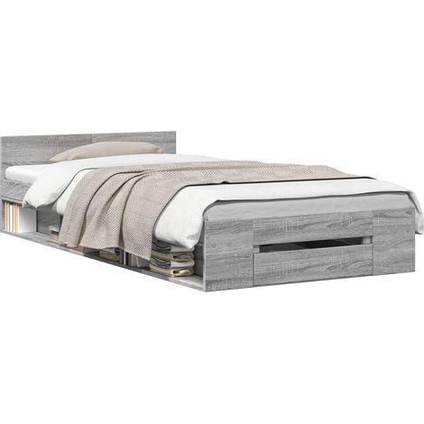 Estructura de cama con almacenamiento Sonoma gris 80 x 200 cm vidaXL