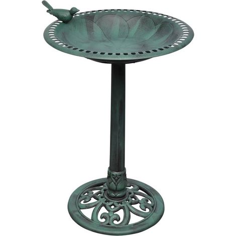 Vidaxl – Vasca decorativa per uccelli in plastica resistente alle intemperie – Dimensioni 54 x 50 x 76 cm – Con tazza e colonna incluse (1/4)