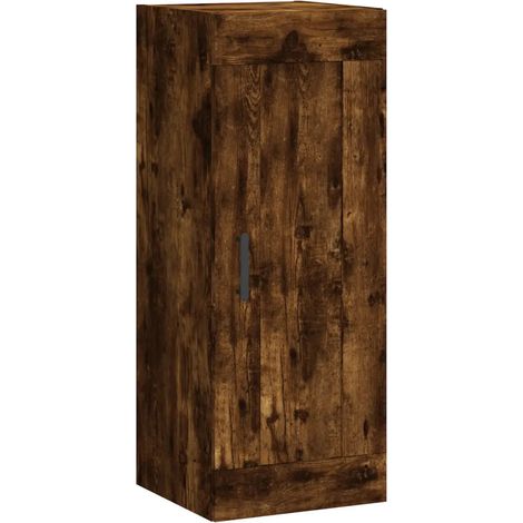 Armadio da parete 34,5 x 34 x 90 cm grande spazio di archiviazione design elegante moderno in legno ingegnerizzato rovere fumo 020048955