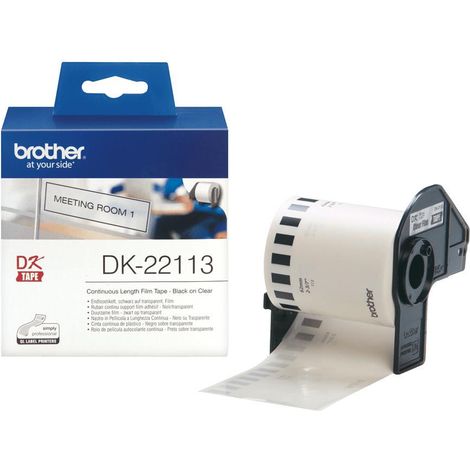 Brother DK22113 Rotolo di etichette 62 mm x 15.24 m Pellicola Trasparente 1 pz. A tenuta permanente Etichetta universal (1/4)