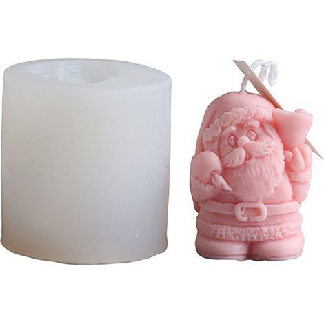 Moules à bougies en silicone pour gâteaux au chocolat et sucre, petit Père Noël, pour décorations de Noël créatives – 02 jaune (1/4)