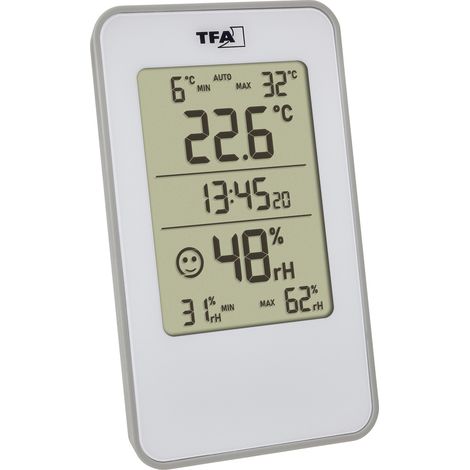 TFA Dostmann Digitales Thermo-Hygrometer Thermo-/Hygrometer Weiß 30.5057.02 (1/5)
