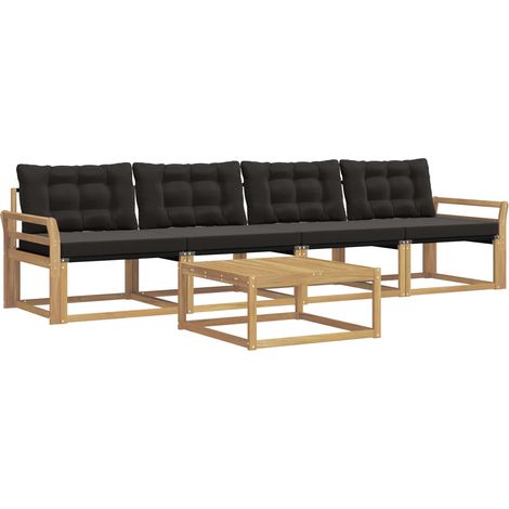 Set di divani da esterno 5 pcs Bianco e Nero 79 x 79 x 37 cm vidaXL (1/5)