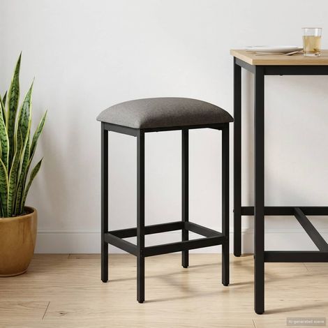 vidaXL Tabouret de bar Gris clair 40 x 32 x 64 cm Bois d'ingénierie (1/5)