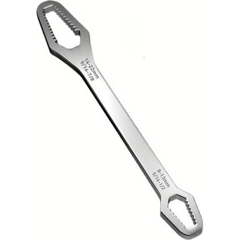 Longueur 230 mm Clé de précision en argent Design hexagonal à double tête pour un ajustement universel (8 22 mm) (1/5)