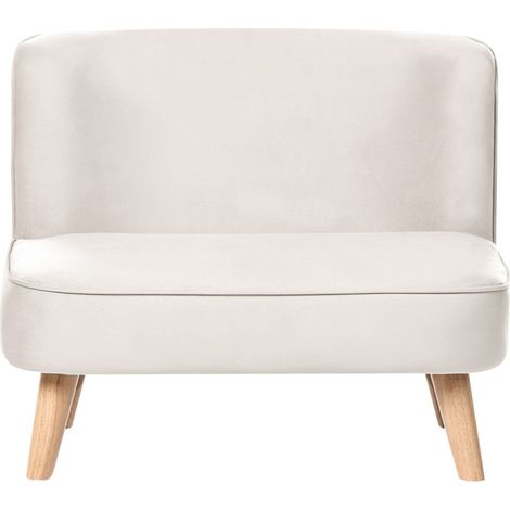 Divano per bambini rivestito in velluto senza braccioli beige per bambini piccoli Risby