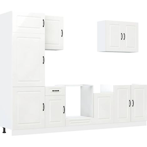 Maison Exclusive - Set Mobili da Cucina 7 pz Kalmar BiancLucido in Truciolato