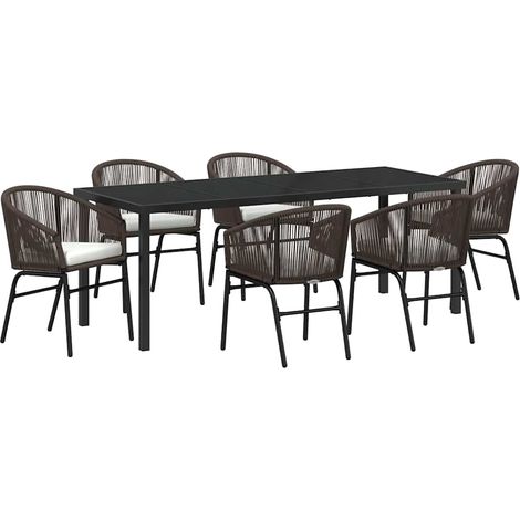 Maison Exclusive - Set da Pranzo per Giardino 7 pcs Marrone