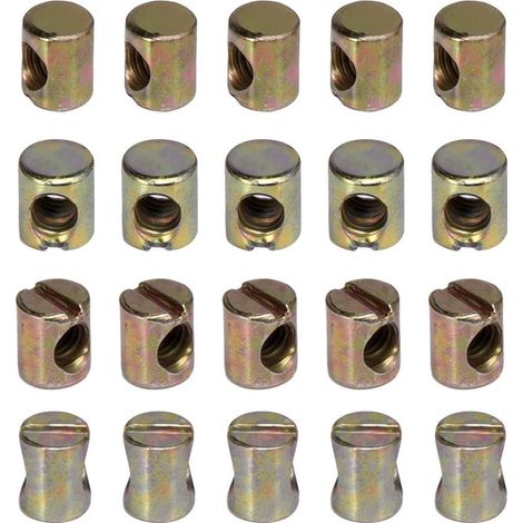 Lot de 20 écrous M6 à fente pour meubles, chaises, lits, berceaux (1/5)