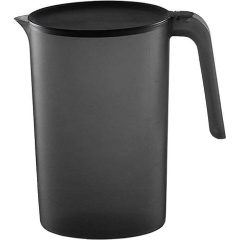 Carafe d’Eau Transparente 2 Litres 17 x 18.7 cm Noire, Pichet pour Eau Chaude et Froide avec Graduation (1/2)