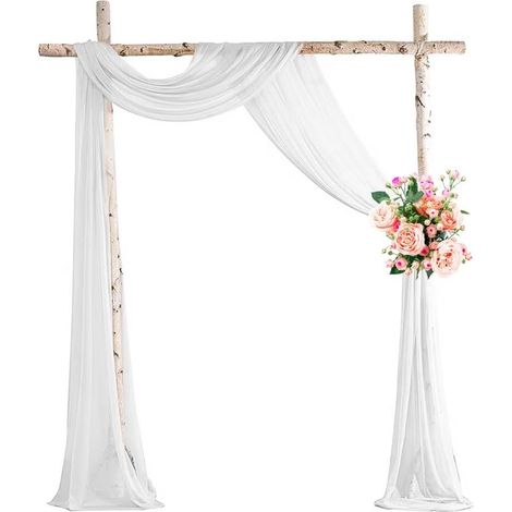White Wedding Sheer Curtain 550  130cm Wedding Arch Sheer Curtain Translucent Wedding Hanging Tulle Wedding Decoration Wedding Sheer Curtain Wedding Arch Hanging for Party Ceremony Decoration Living R