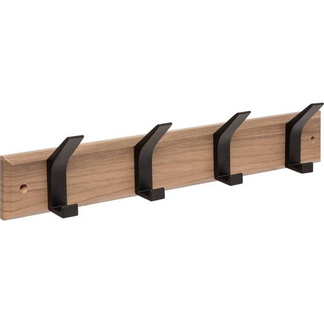 Appendiabiti ziny 4 teste l45cm legno chiaro nero - 5five