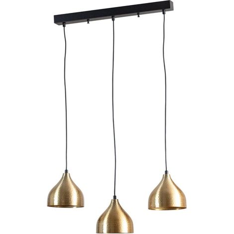 [GEBRAUCHT] B-Ware Opviq Hängeleuchte Pendelleuchte Tattoo 6214 goldfarben Metall 3-flammig linear (1/2)