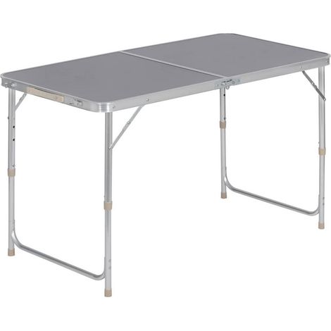 WOLTU Campingtisch Klapptisch Gartentisch Arbeitstisch Balkontisch höhenverstellbar Aluminium MDF Grau