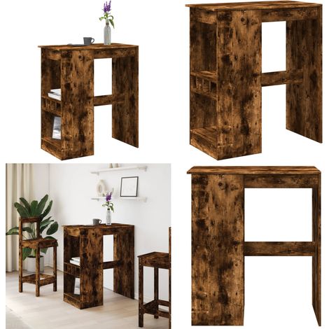 vidaXL Bartisch mit Regal Räuchereiche 90x47,5x103,5 cm Holzwerkstoff (1/5)