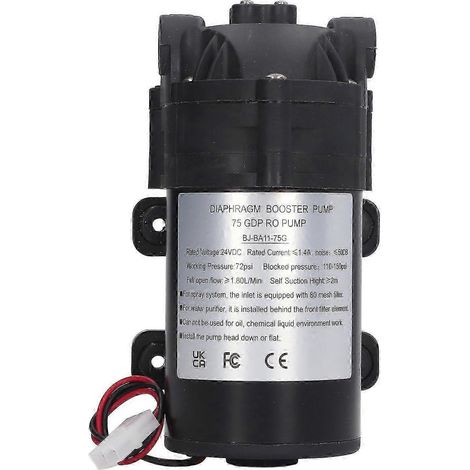 Pompe à diaphragme 75G, surpresseur industriel 24V 36W, filetage femelle 3/8 pouce, pour système d'eau à pression, équipement de relevage haute performance. (1/4)