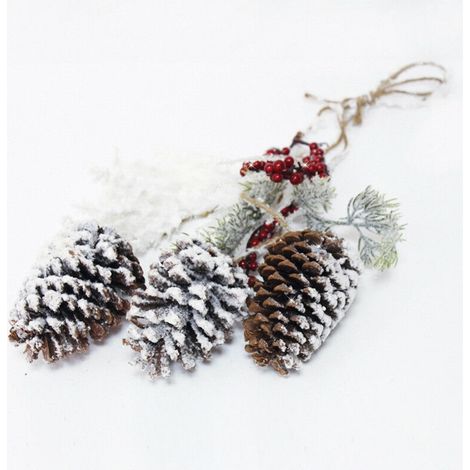 Ramo con pigne addobbi natalizi decorazioni per la porta di Natale 55cm (1/5)