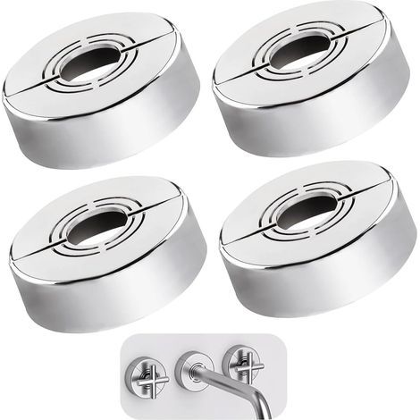 Set mit 4 Duscharmatur-Rosetten, 3 Größen in 1, Rohrabdeckung für Ø20/Ø25/Ø33 mm, geteilte Armatur-Rosette für Sanitärarmaturen, praktisches Zubehör (1/5)