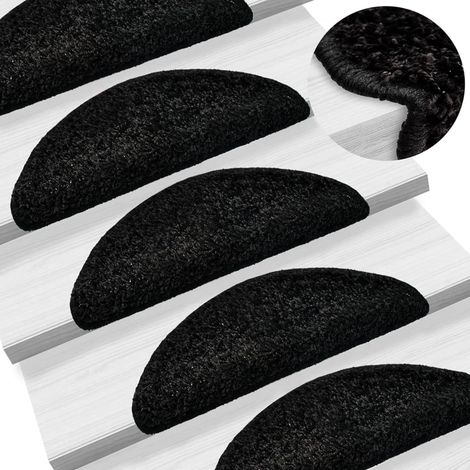 Marches d'escalier, 15 pièces, 56 x 17 x 3 cm, noires, semi-circulaires (1/5)