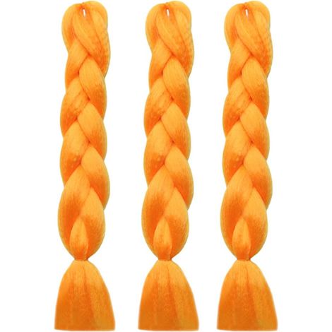 Box Braids - 24 Inch - Yaki Texture - Neon Lime - Heat Resistant Up To 180°C - For Crochet Braiding And Senegalese Twists - 3 Pcs (1/5)