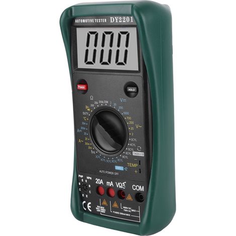 Multimètre numérique automobile, testeur de gamme 500-10000 tr/min, mesure de tension, courant et résistance AC/DC (1/5)