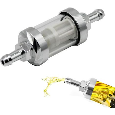Filtre À Essence Universel 5/16 Inch, Filtre À Carburant En Verre 8mm, Filtre À Essence En Ligne De Moto, Filtre À Essence En Aluminium Remplacement Pour Mini Vélo De Vélo De Moto ATV (1/5)
