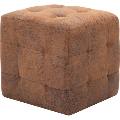 Maison Exclusive - Comodini 2 pz Marrone 30x30x30 cm in Similpelle Scamosciata