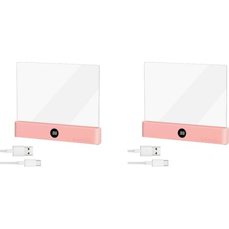 Lot de deux lampes de lecture LED transparentes rechargeables pour tablettes, avec trois couleurs et une minuterie lampe pour tablette, éclairage pleine page, rose. (1/5)