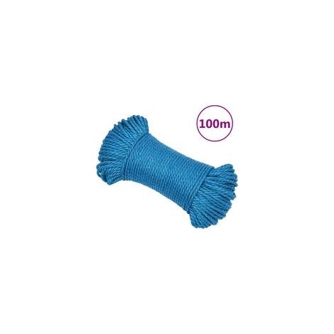 Blaues Arbeitsseil, 3 mm, 100 m, Polypropylen-Crezuo