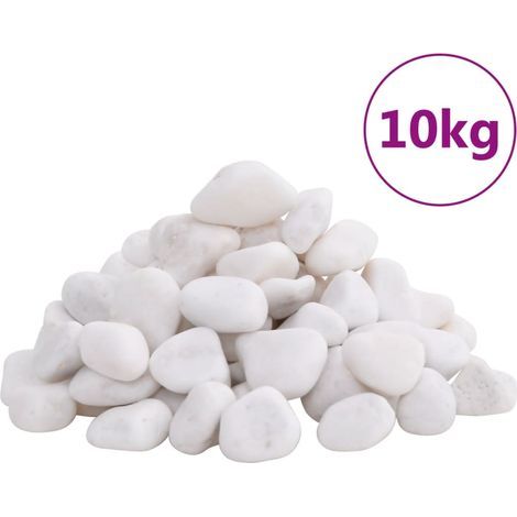 Polierte Kiesel 10 kg Weiß 2-5 cm