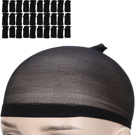30 wiederverwendbare, elastische Perückenstirnbänder, Schwarz – Professionelle, waschbare Packung (1/5)