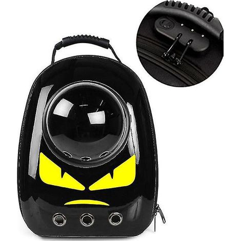 Sac de voyage portable de haute qualité pour chat/chien, style capsule spatiale, avec fenêtre et fermeture - Noir MD (1/5)
