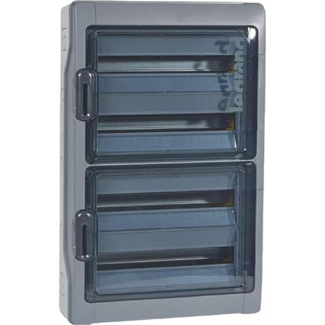 Legrand – 601988 Coffret électrique Plexo3 étanche IP65 – 4 rangées 18 modules – Entrées défonçables pour câblage direct – Usage extérieur industriel