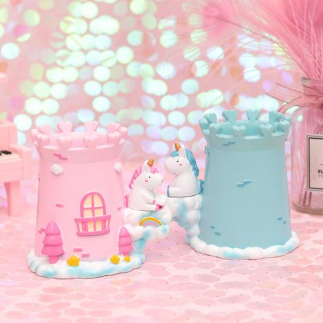 [Yue Xinghui] Porte-stylo licorne pour fille, cadeau pour étudiante, décoration de bureau, objet artisanal en résine