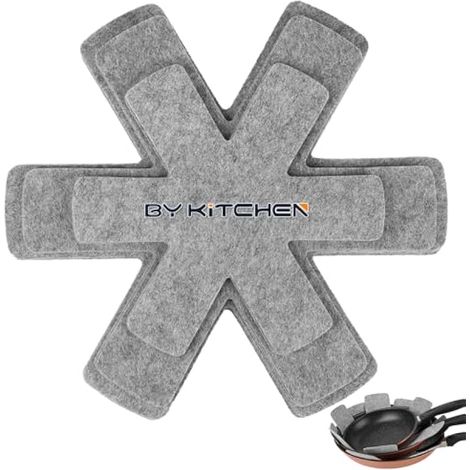 Séparateurs de casseroles empilables, 12 pièces/lot, 3 tailles - Patins en feutre gris, protection pour casseroles, poêles et bols en cuisine, accessoires idéaux pour ustensiles et camping-car.