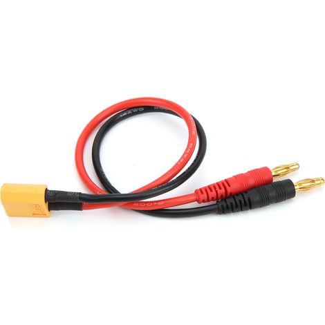 Câble de charge de batterie RC de 22 cm, connecteur XT60 vers fiche banane 4 mm, calibre 14 AWG, pour chargeur de batterie LiPo (1/5)