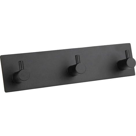 Crochets porte-serviettes autocollants pour salle de bain - Noir - Crochets muraux adhésifs pour salle de bain - Crochets de douche noirs mats pour mur - Crochets adhésifs pour montage mural - 3 (1/5)
