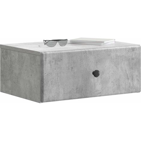 Maison Exclusive - Mobiletto da notte a muro Grigio Cemento 49 x 34,5 x 20 cm