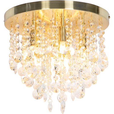QAZQA Plafoniera smart medusa cl - Art déco - Vetro,Acciaio - Trasparente/Oro/Ottone - Tondo G9 Max. 6 x 2.5 Watt
