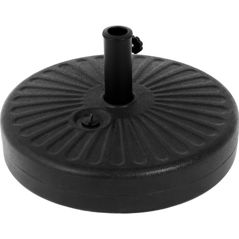 Piede per ombrellone, rotondo, 3,5-4,8 cm, plastica, compatibile con ombrelloni con diametro del piede tra 1,38" e 1,89" - Nero