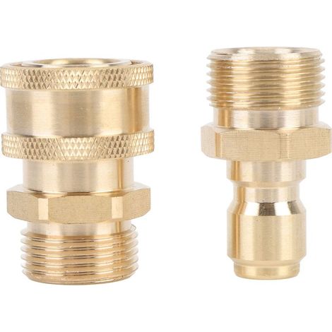 Ensemble d'adaptateurs pour nettoyeur haute pression, 5000 PSI, laiton, raccord fileté mâle M22, connecteur rapide 3/8 pouces (1/5)