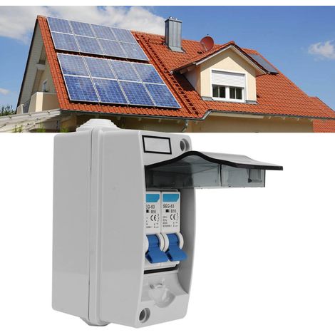 Caja de distribución impermeable con interruptor automático bidireccional de 230 V (MCB) para uso exterior.
